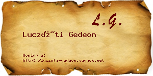 Luczáti Gedeon névjegykártya